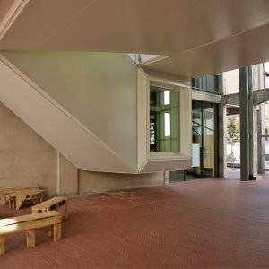 Detail of the exterior of the building